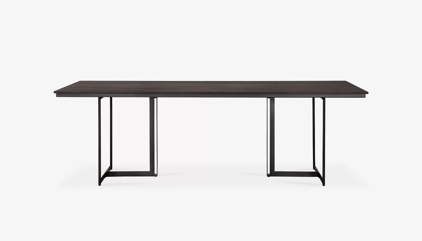 Tacet 6-8 Seat Rectangular Dining Table in Dark Brown Finish