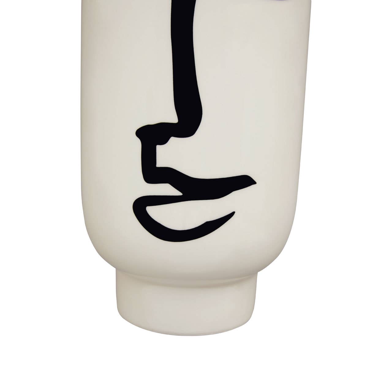 Viso Large Black And White Face Vase