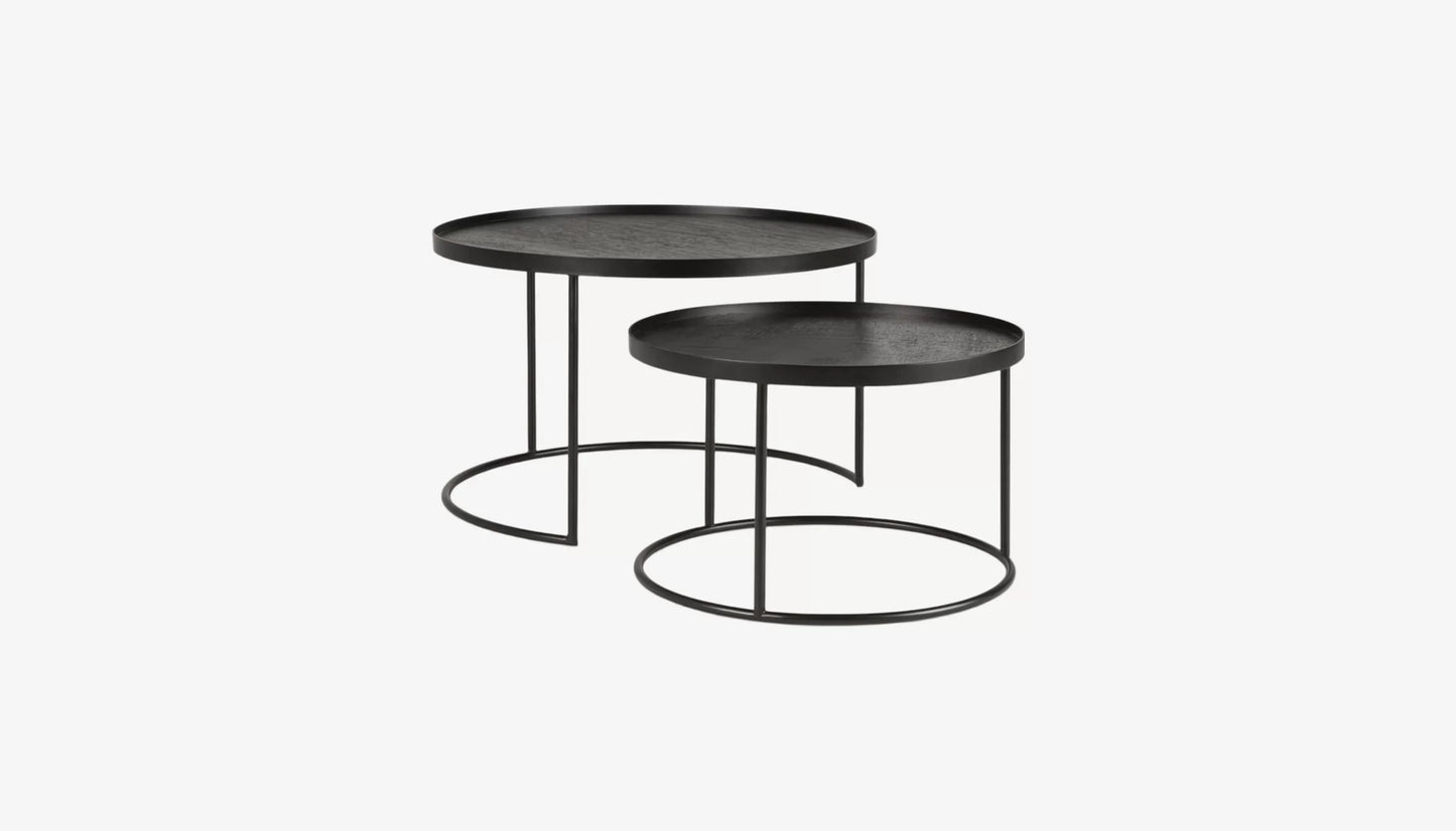 Tray TablesSet of 2 Nesting Coffee Tables in Black Finish