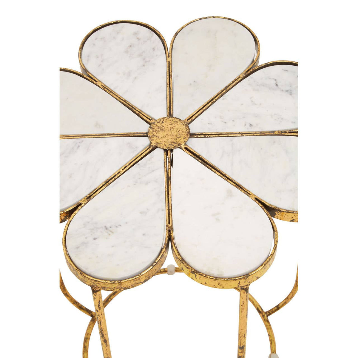 Rabia Petal Side Table With Marble Top — view 5