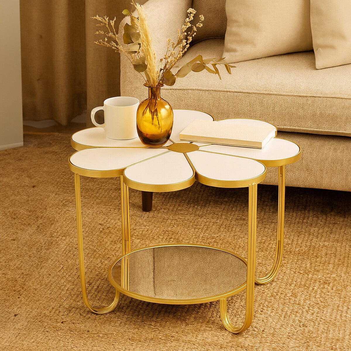 Jodie White Top Petal Shape Coffee Table — view 13