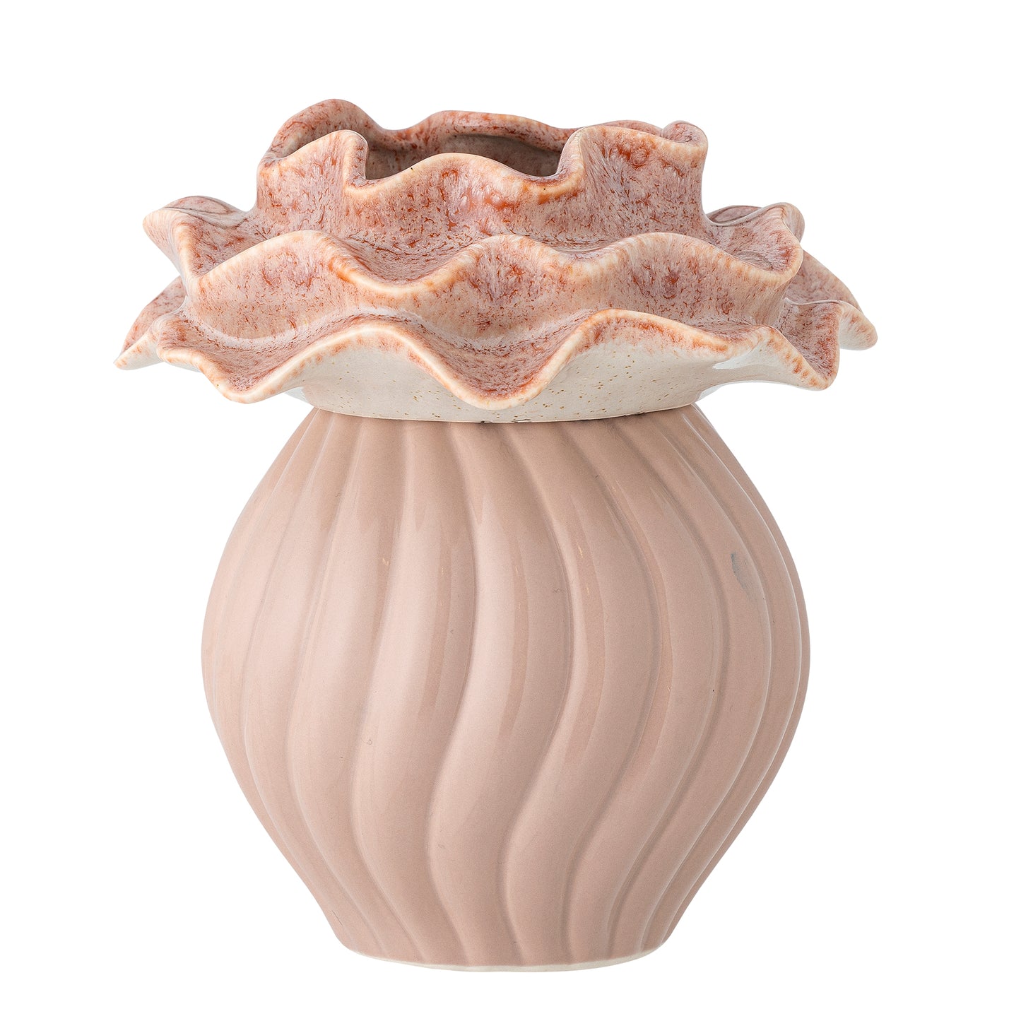Petalia Vase, Rose, Stoneware