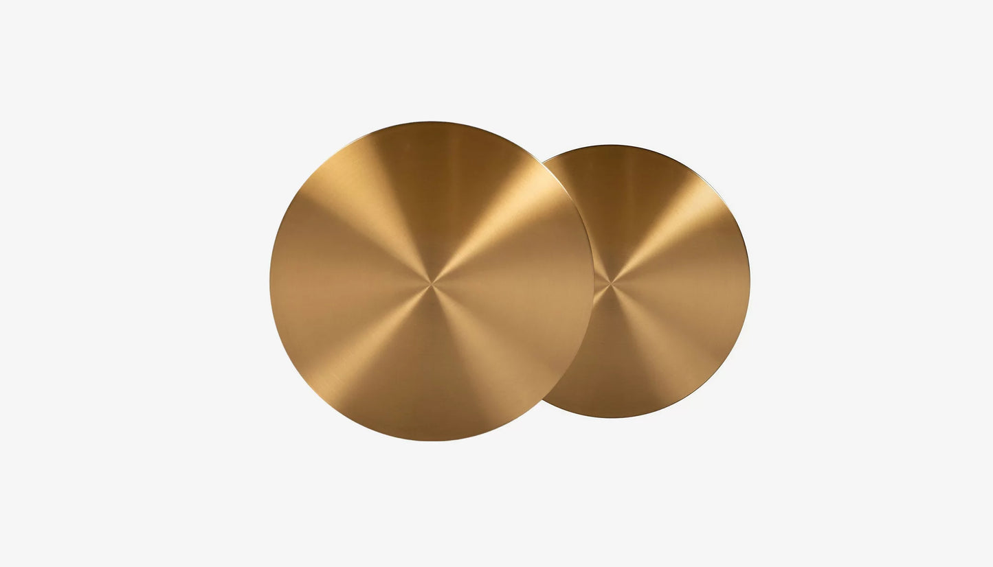 Big & Rich Set of 2 Coffee Table in Brushed Gold