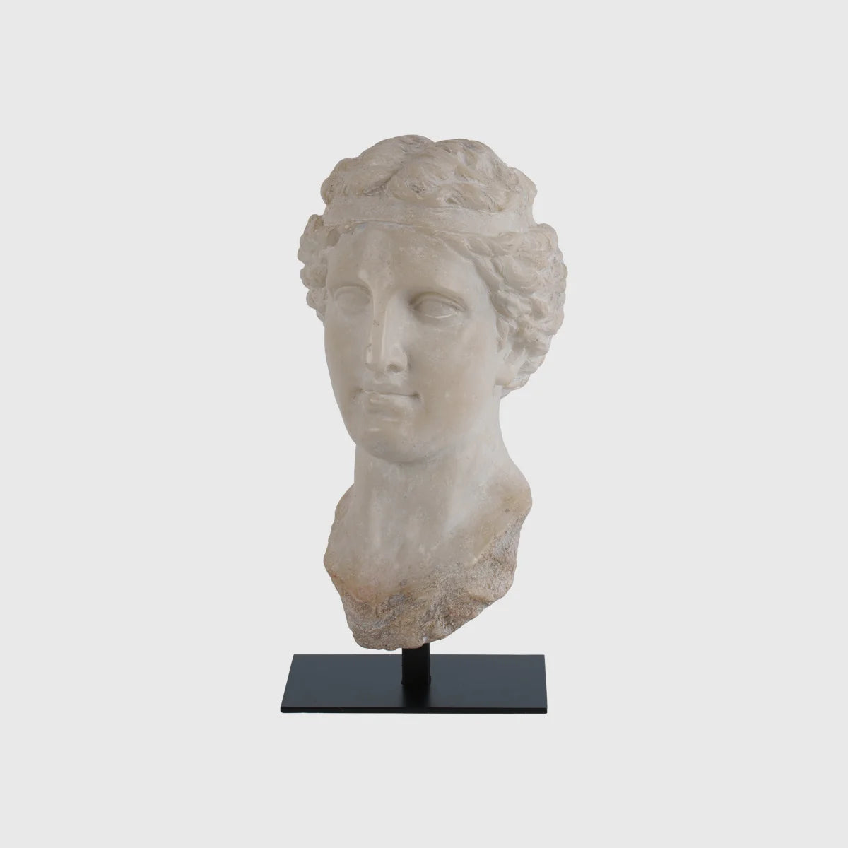 Decorative Marble Taranto Bust with Black Metal Base