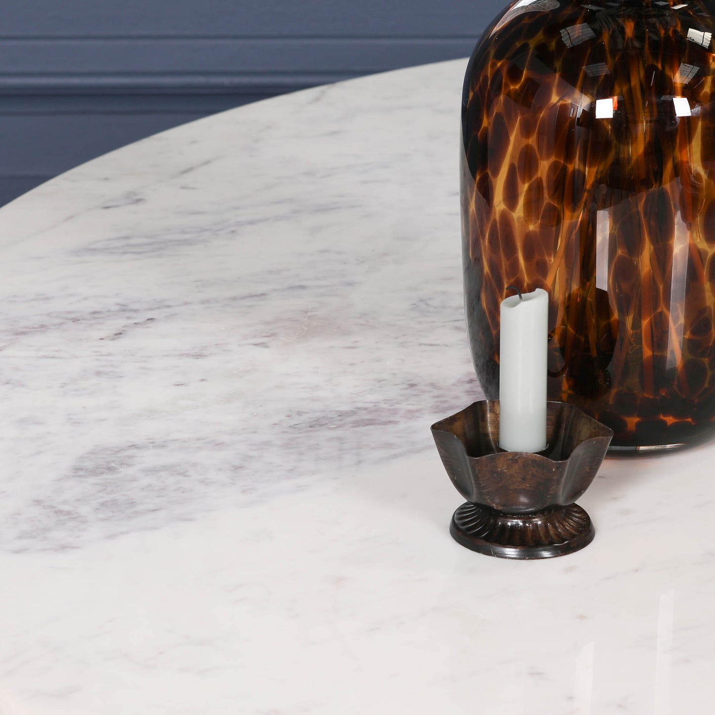 Wooden Acacia Natural Marble Top Dining Table