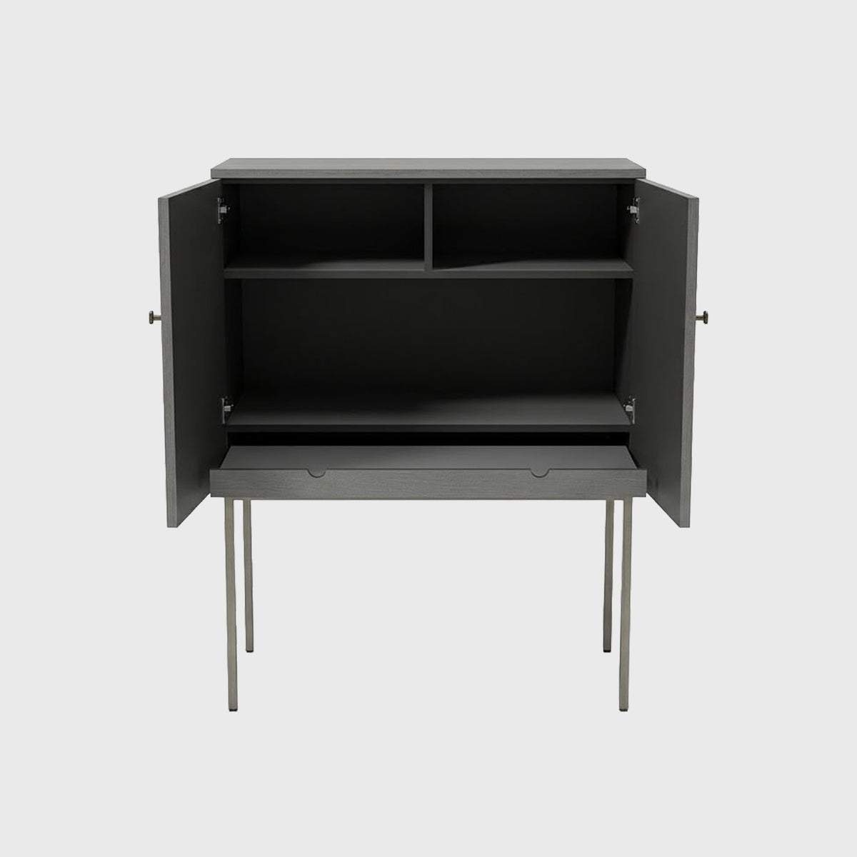 Maison Bronze Bar Cabinet and Shagreen Leather