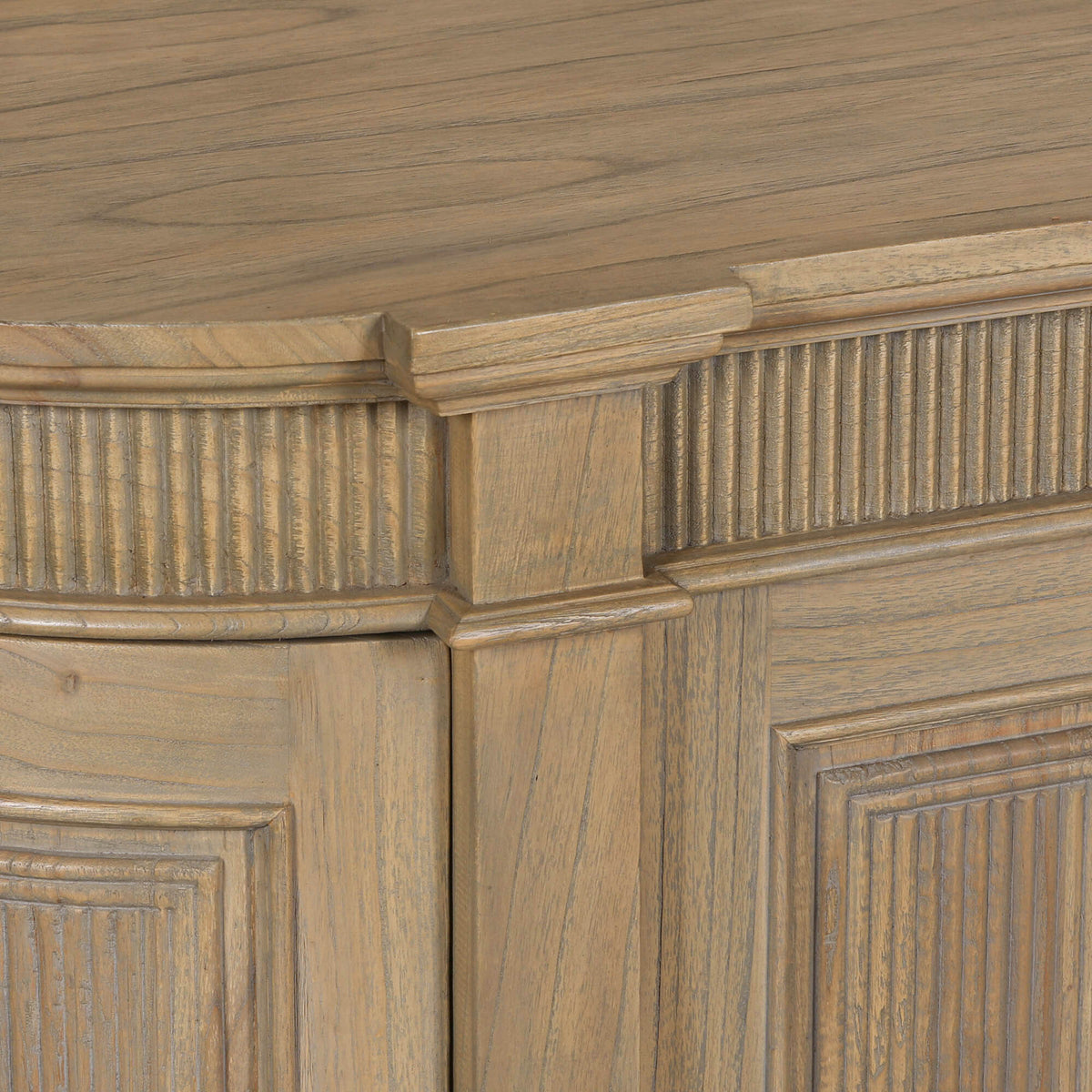 Rustic Wooden Fluted Buffet Sideboard