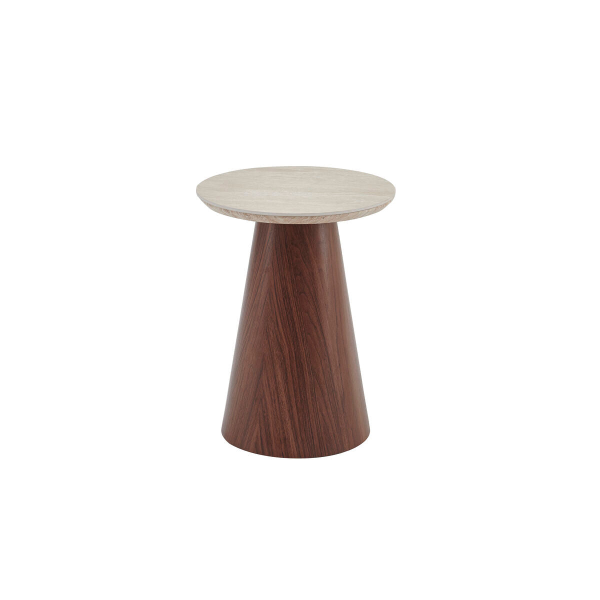 Baden stone effect top and walnut finish base table