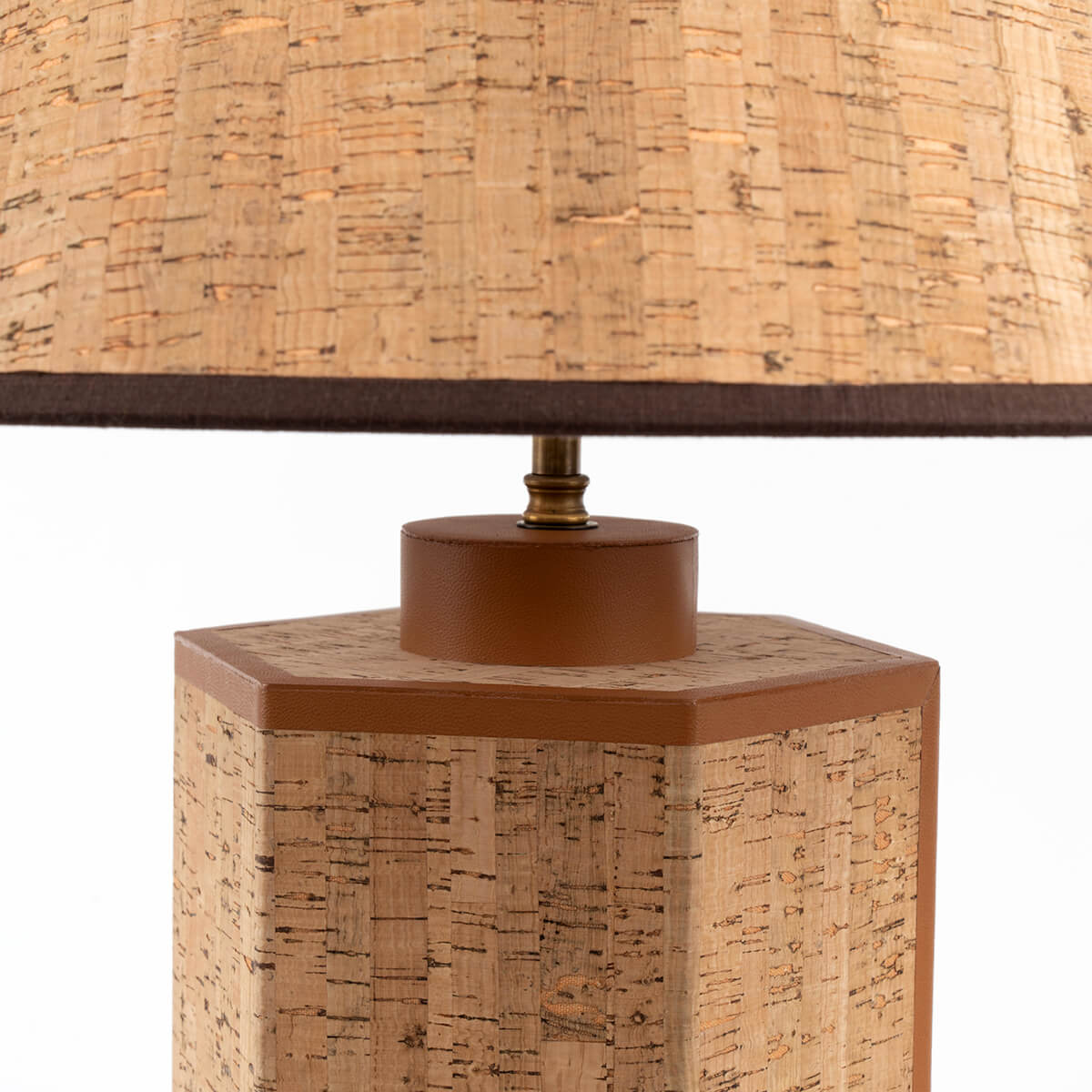 Ralf Hexagonal Lamp Leather and Cork