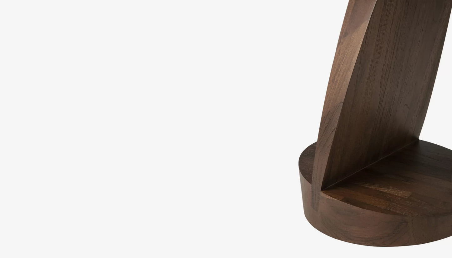 Oblic Side Table in Teak Brown