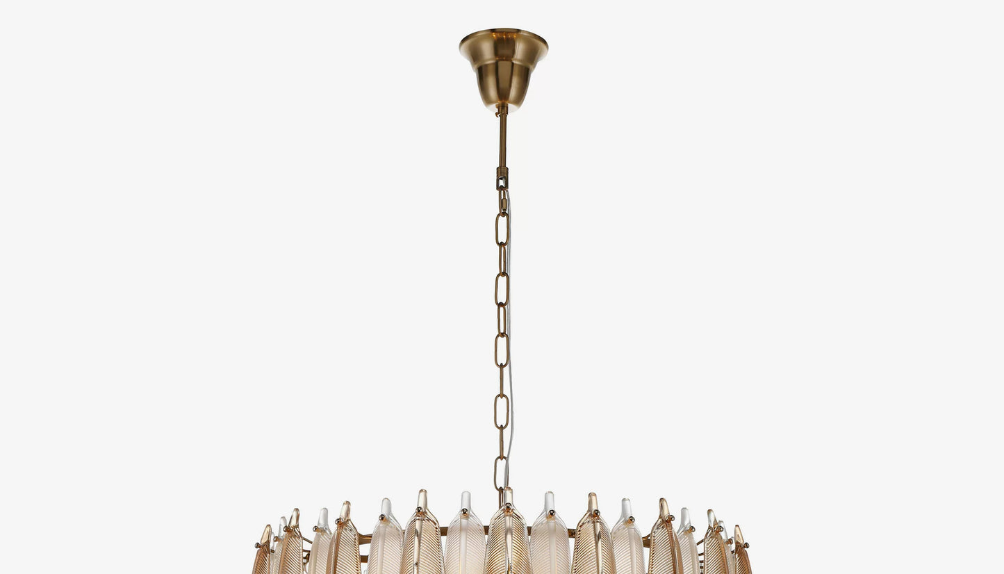 Chloe Chandelier in Clear & Champagne Gold Glass