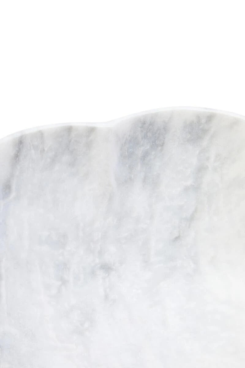 Zoro White Marble Scalloped Bowl