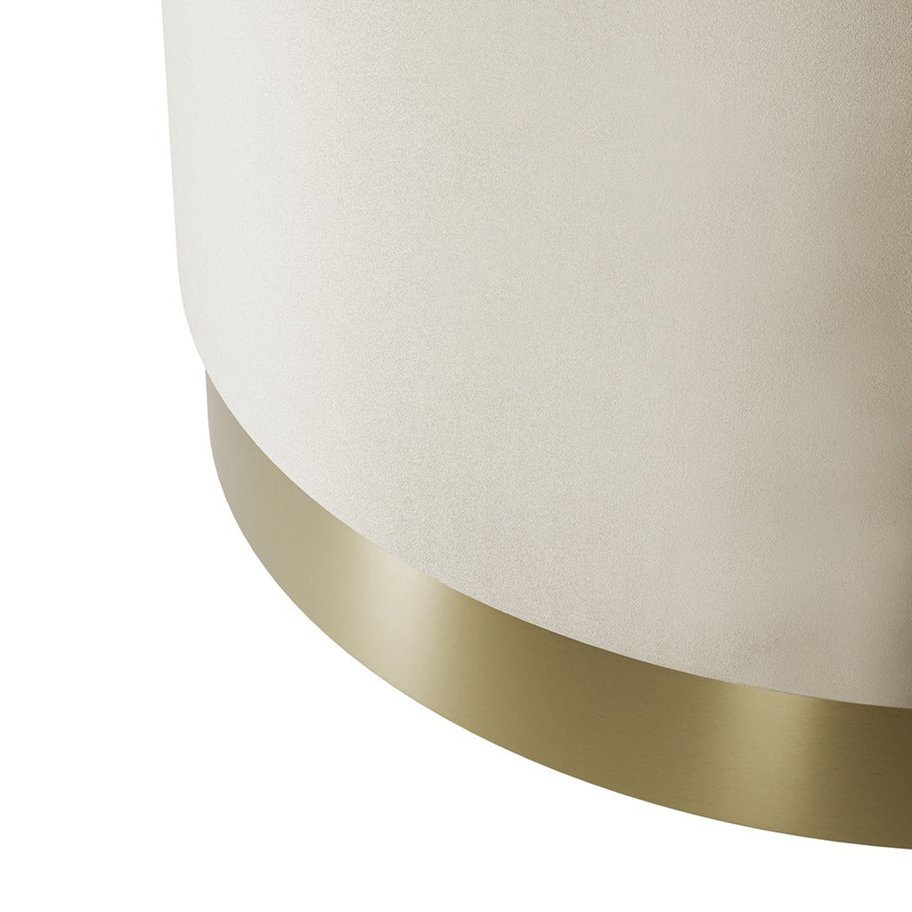 Lara Cream Velvet Pouffe