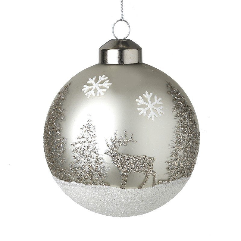 Hanging Holly Design Red Bauble, 8cm
