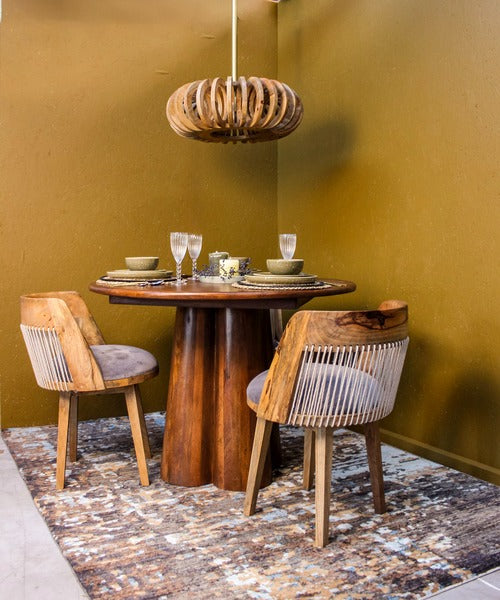 Bobas Wooden Chair W/ Fabric Seat