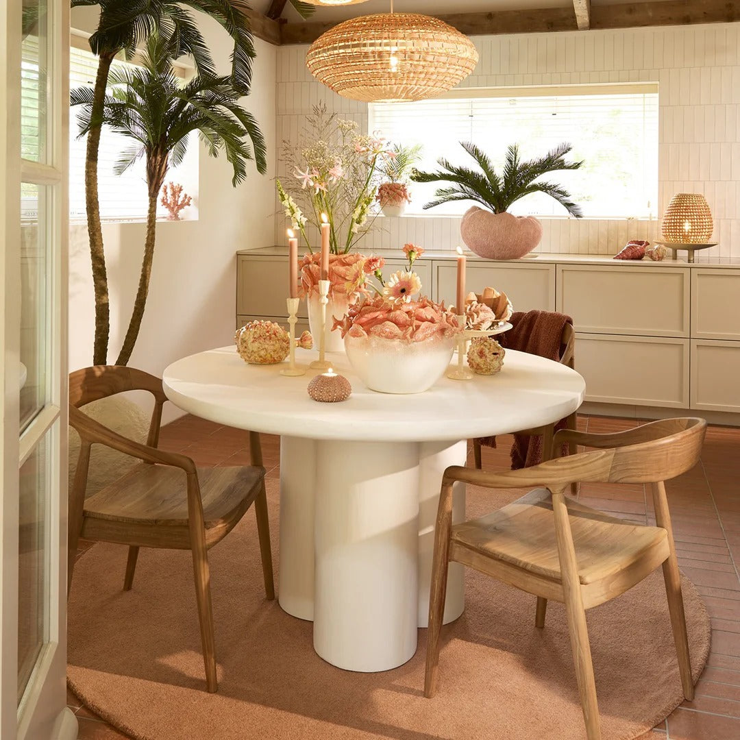 Mizuho Round Dining Table - Cream