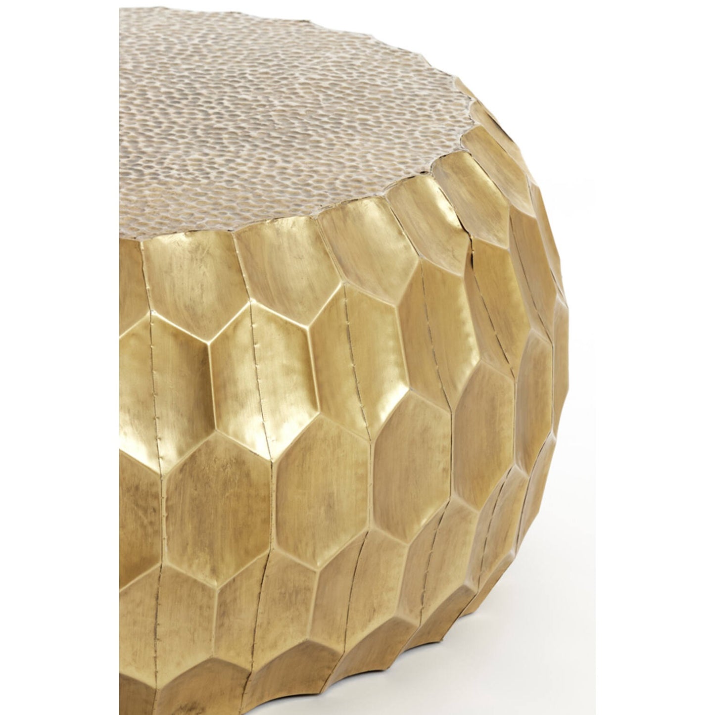 Kalan Round Coffee Table - Antique Gold