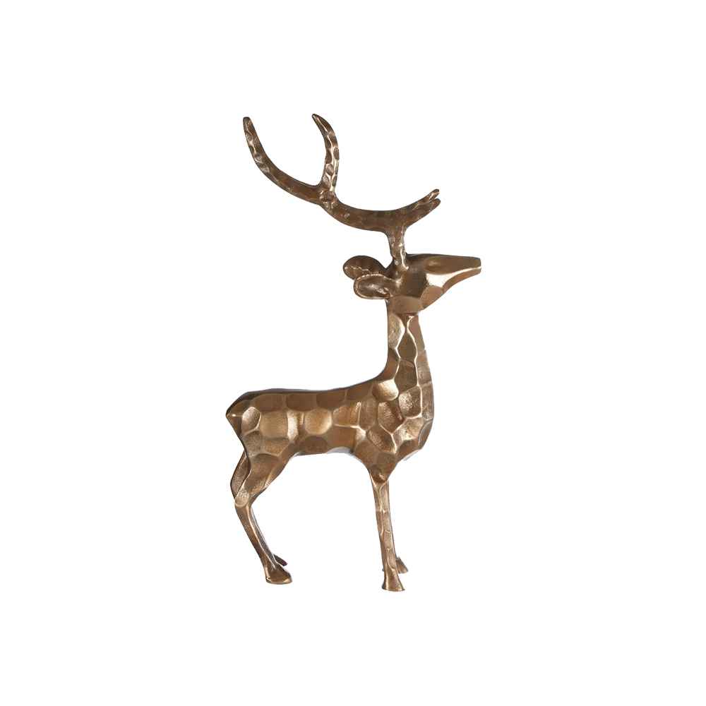 Gold standing stag sculpture