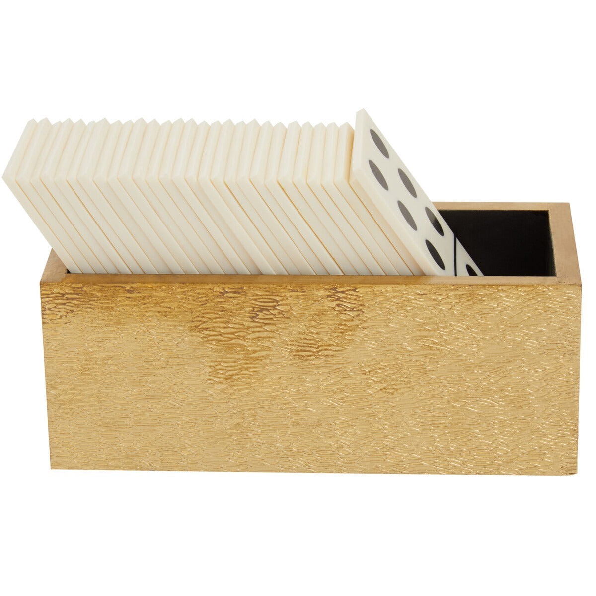 Churchill white and gold domino set