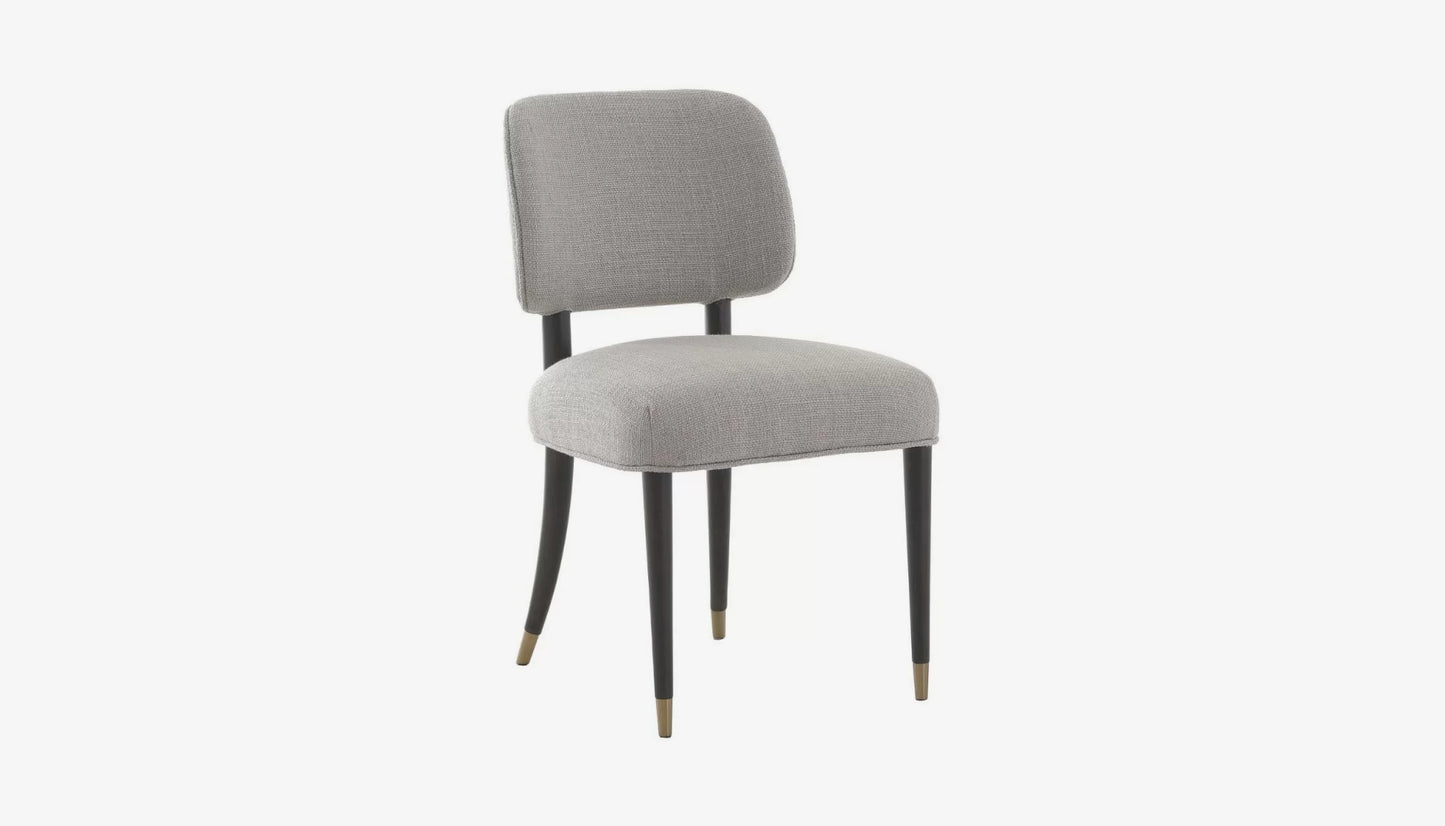 Cheltenham Dining Chair in Dark Cream Linen & Ebony Finish