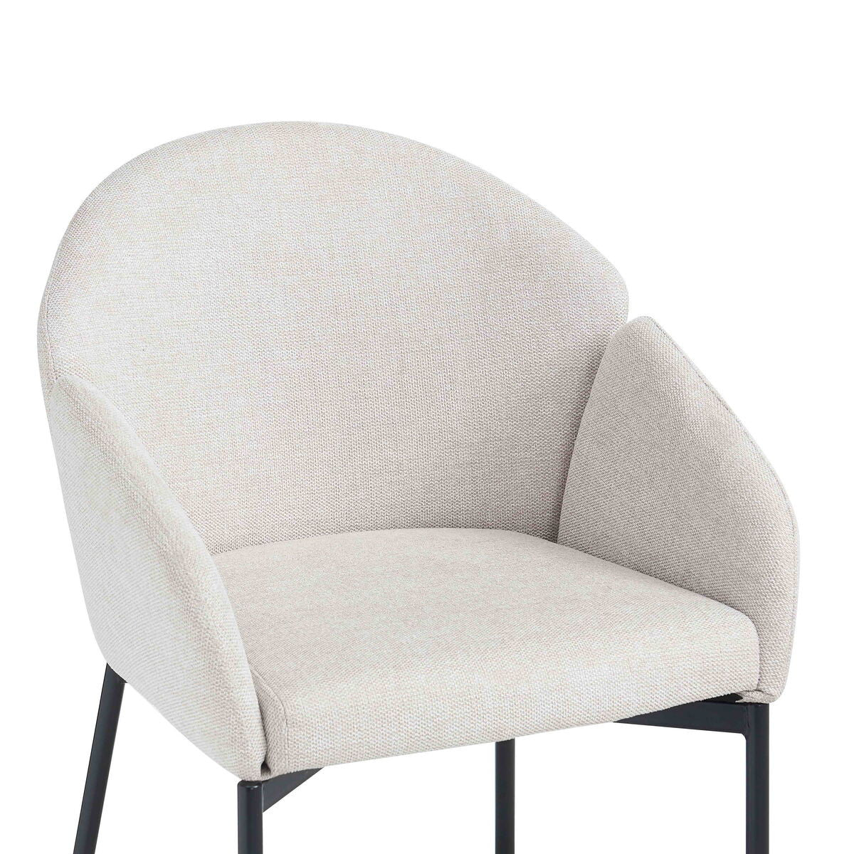 Tamzin natural linen effect curved dining chair