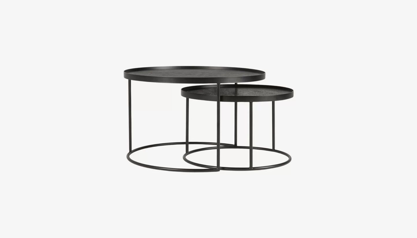 Tray TablesSet of 2 Nesting Coffee Tables in Black Finish