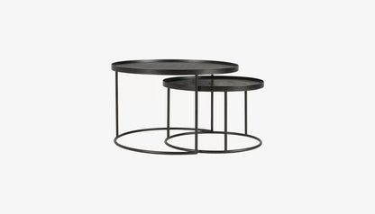 Tray TablesSet of 2 Nesting Coffee Tables in Black Finish