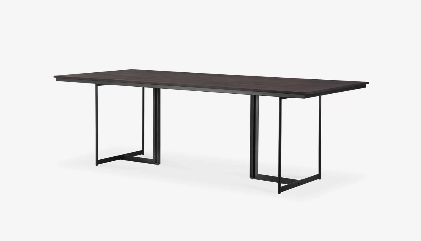 Tacet 6-8 Seat Rectangular Dining Table in Dark Brown Finish