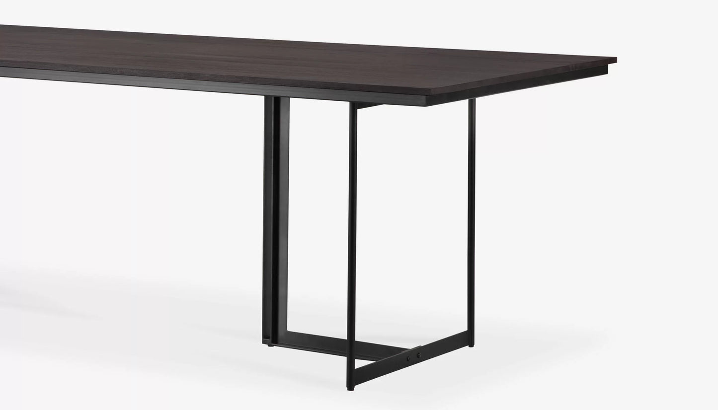 Tacet 6-8 Seat Rectangular Dining Table in Dark Brown Finish