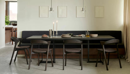 Tacet 6-8 Seat Rectangular Dining Table in Dark Brown Finish
