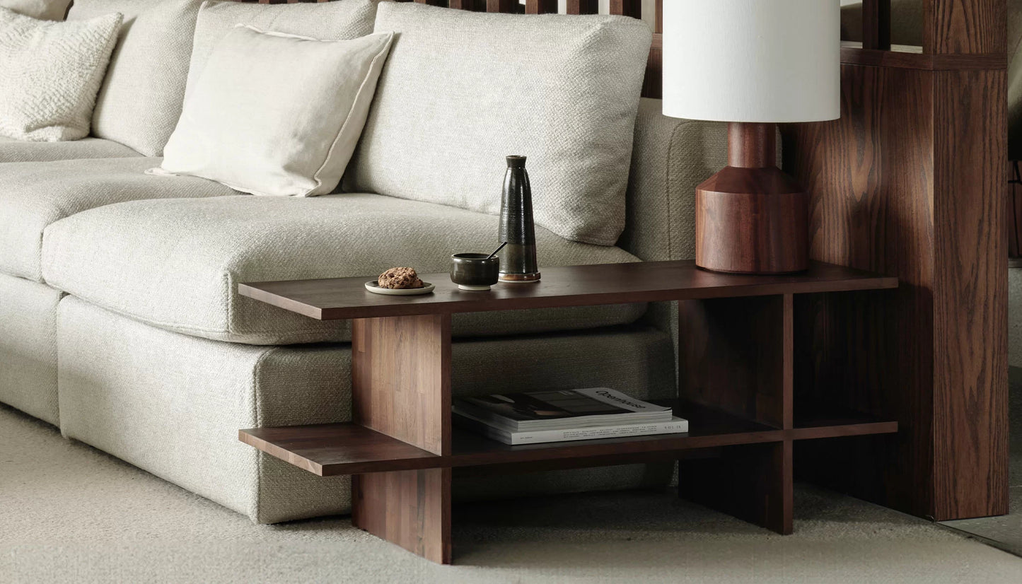 Kabuki Side Table in Brown Finish