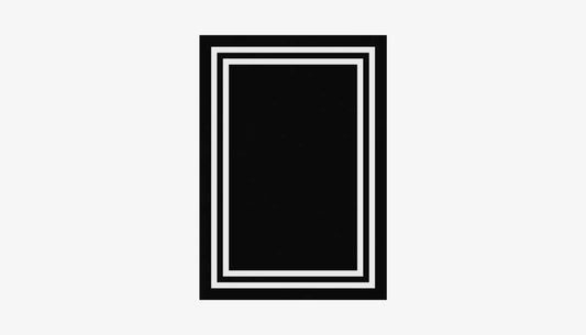 Celeste 200 X 300cm Bordered Rug in Black & Off-White