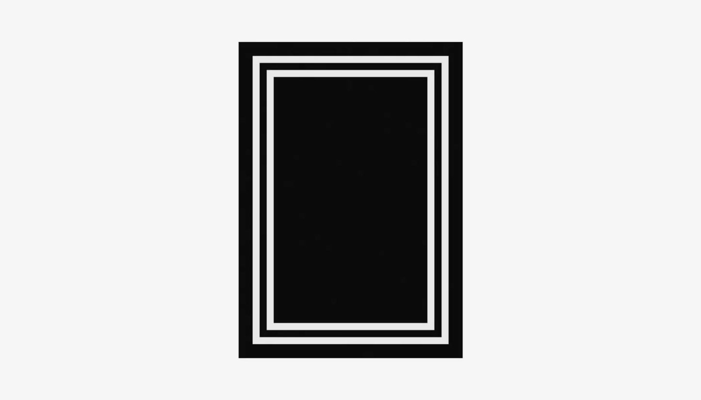 Celeste 300 X 400cm Bordered Rug in Black & Off-White