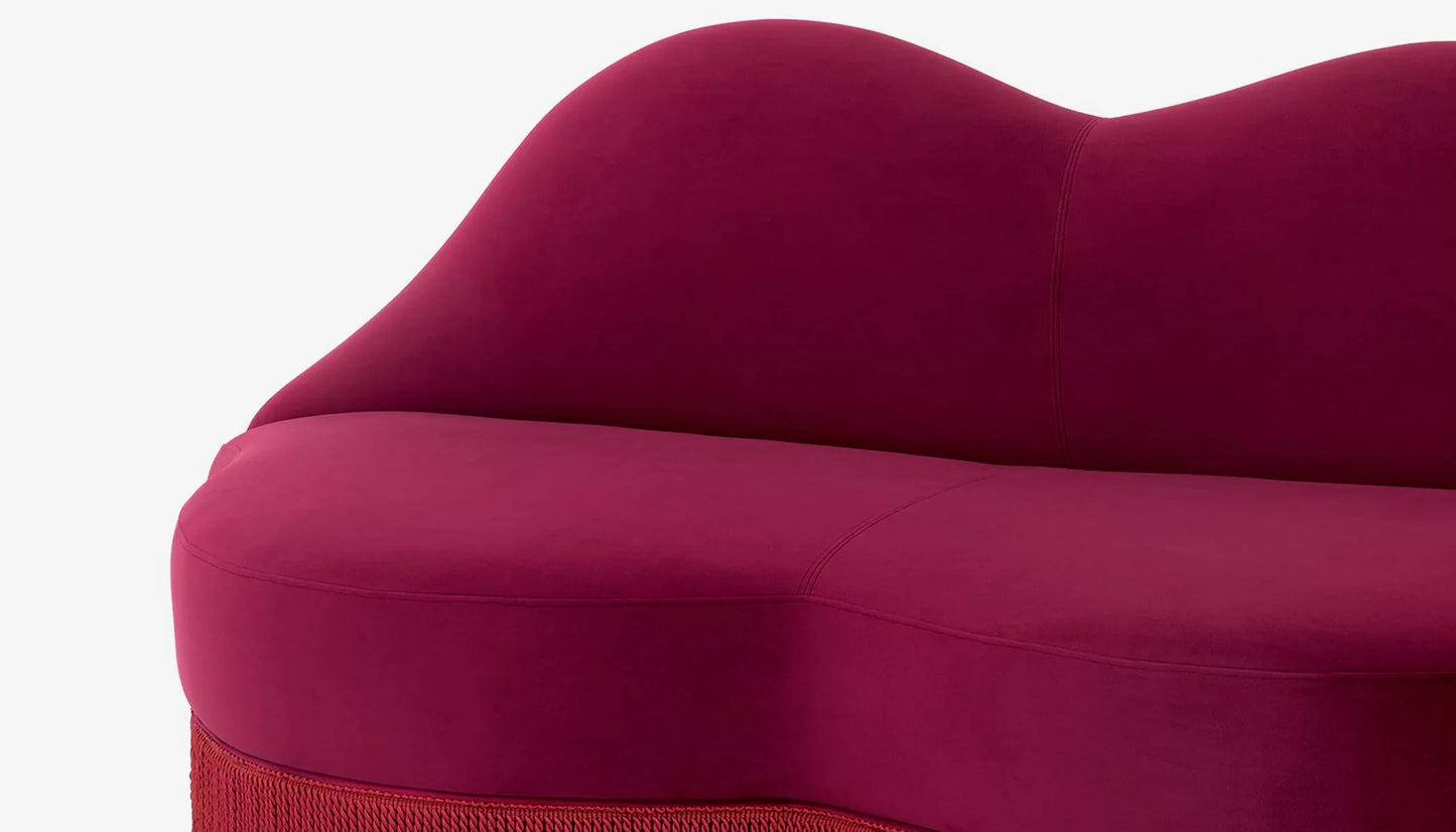 The Kiss 2 Seater Sofa in Savona Bordeaux Red Velvet