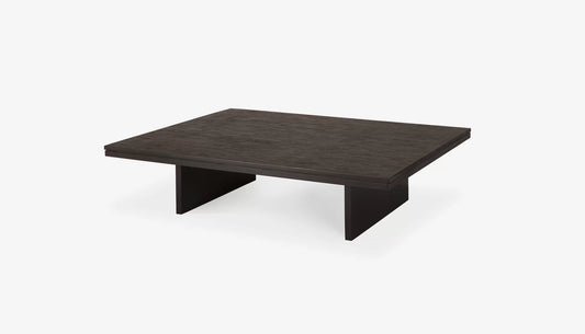Grooves Rectangular Coffee Table in Off Black Finish