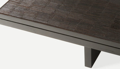Grooves Rectangular Coffee Table in Off Black Finish