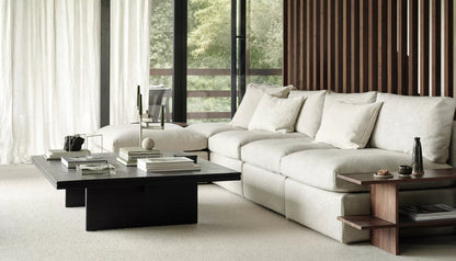 Grooves Rectangular Coffee Table in Off Black Finish