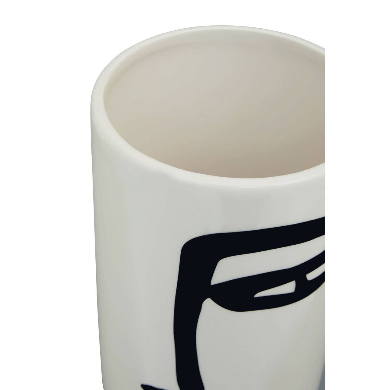 Viso Large Black And White Face Vase