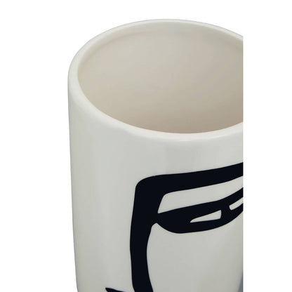 Viso Large Black And White Face Vase