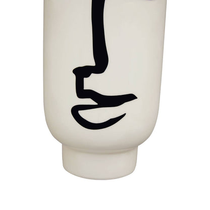 Viso Large Black And White Face Vase