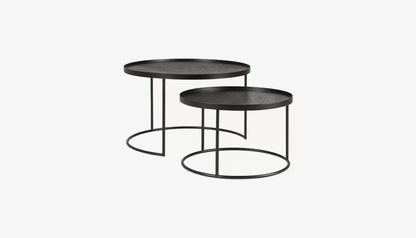 Tray TablesSet of 2 Nesting Coffee Tables in Black Finish