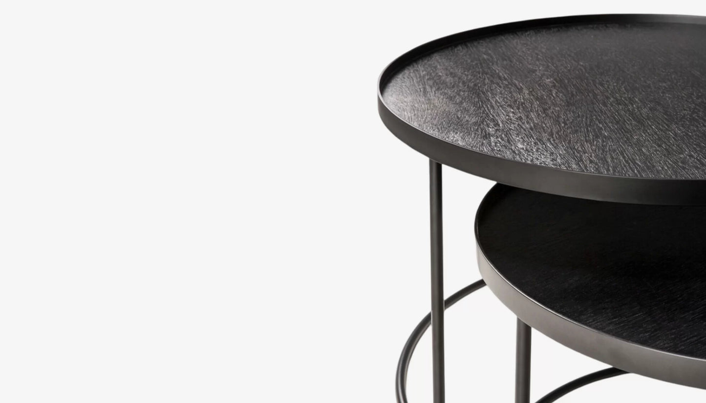 Tray TablesSet of 2 Nesting Coffee Tables in Black Finish