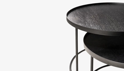 Tray TablesSet of 2 Nesting Coffee Tables in Black Finish