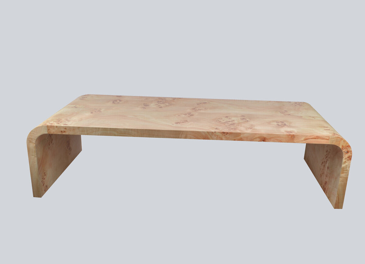 Mota Burl Wood Design Curved Coffee Table — supplier image 9