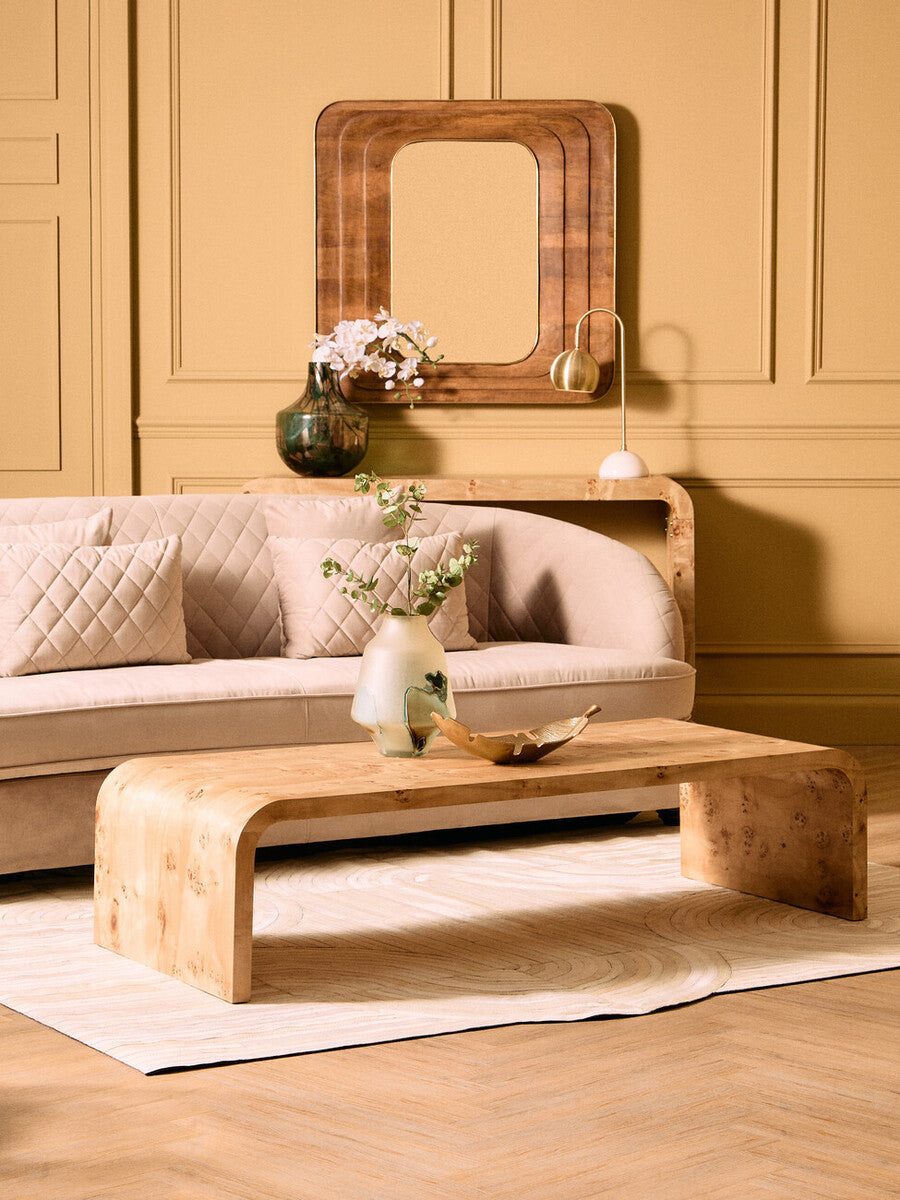 Mota Burl Wood Design Curved Coffee Table — supplier image 13