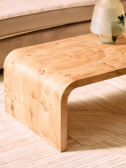 Mota Burl Wood Design Curved Coffee Table — supplier image 11