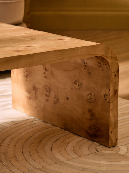 Mota Burl Wood Design Curved Coffee Table — supplier image 12
