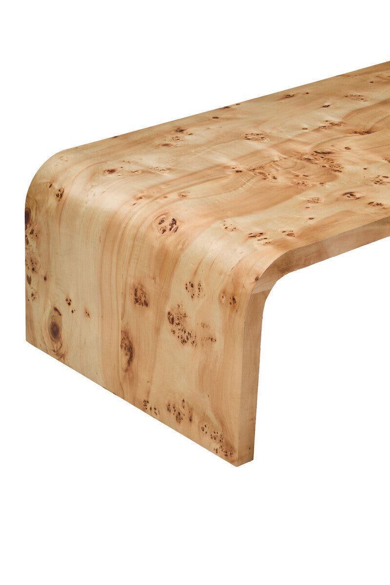Mota Burl Wood Design Curved Coffee Table — supplier image 4