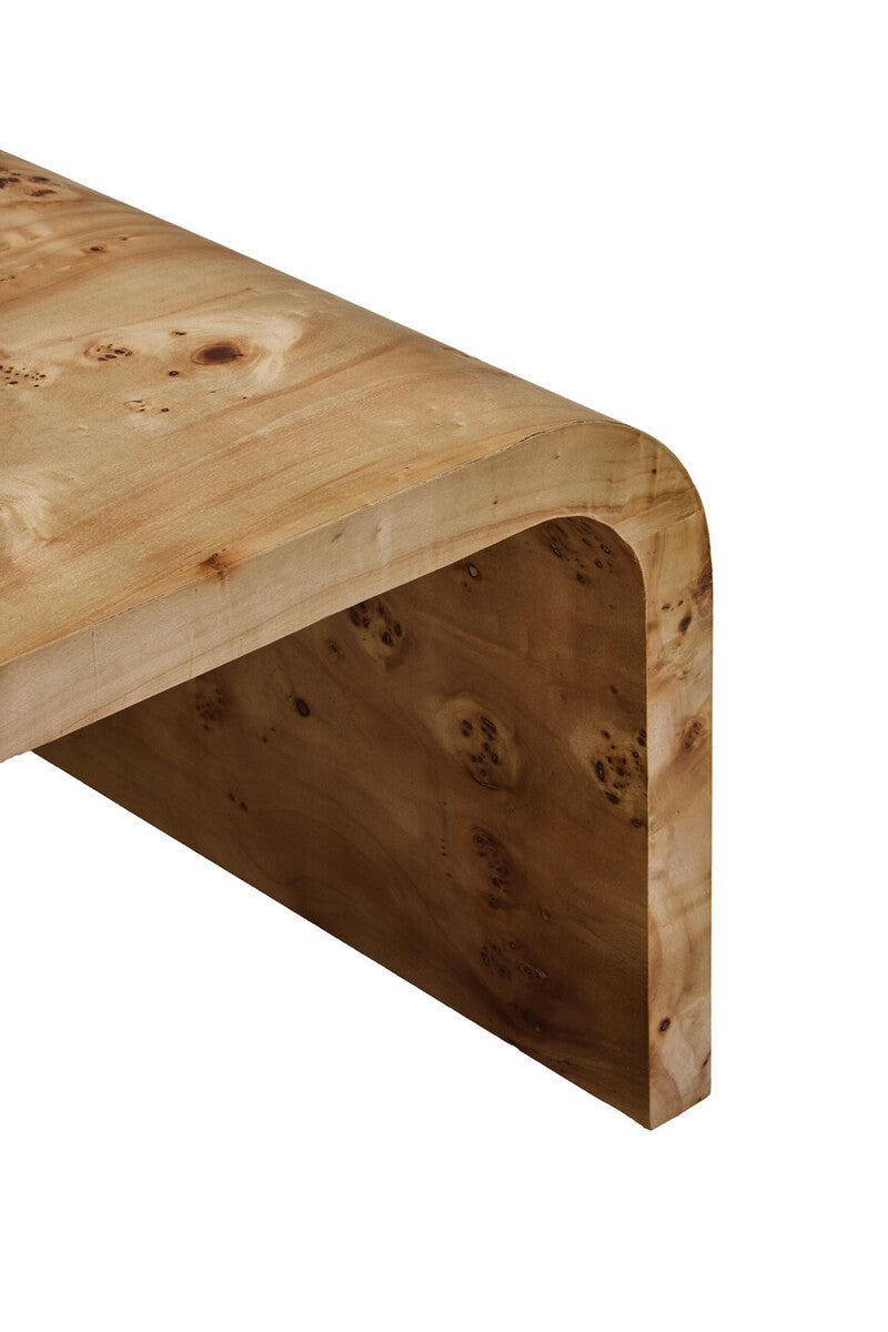 Mota Burl Wood Design Curved Coffee Table — supplier image 5