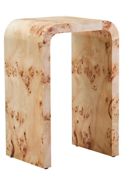 Mota Burl Wood Design Curved Side Table — supplier image 1